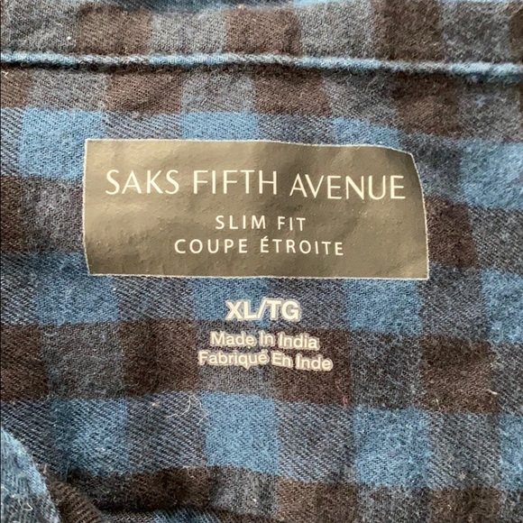 Saks Fifth Avenue black/blue button up - Picture 3 of 4